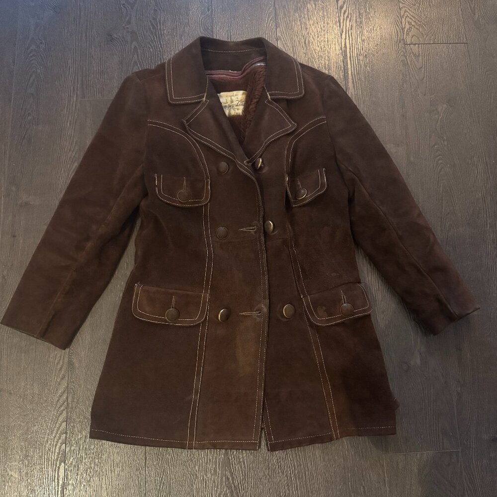 VINTAGE SUEDE JACKET WITH REMOVABLE LINING MADE IN CANADA XS/S